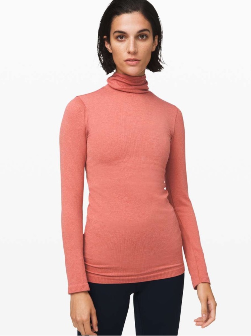 Lululemon Yin Vibes Turtleneck in Copper Clay W2318 Sz 4